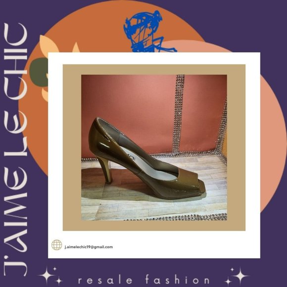 Moda Spana Peep-Toe Pumps with Design Coloured Heels- Never Worn with Box - Picture 3 of 5